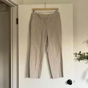 LOFT Beige Slim Ankle Pants – Polka Dot Print – Size 6